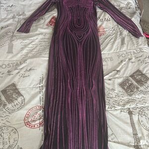 Elegant Black and Pink Striped Dress